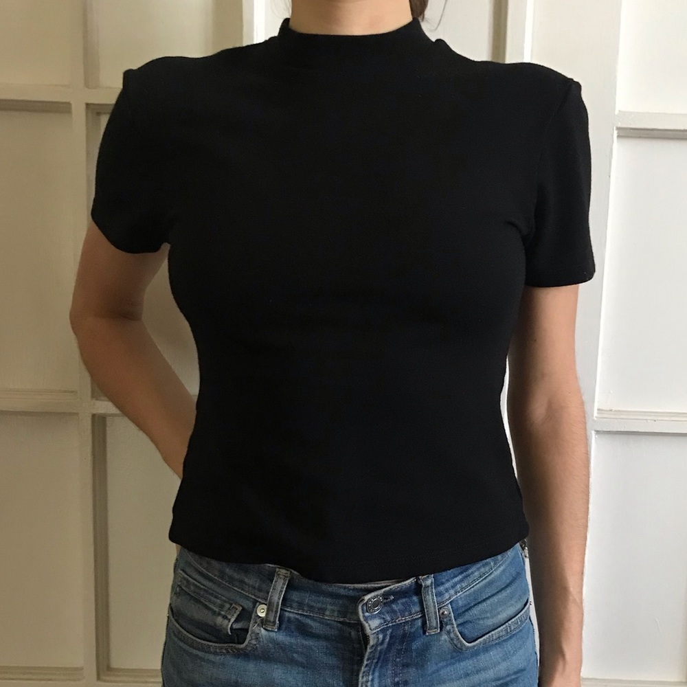 Y2K American Apparel mock neck tee